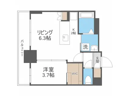 MODENA CENTRO(1LDK/10階)の間取り写真