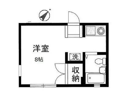 ミーツハオス(ワンルーム/2階)の間取り写真