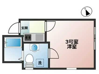 ZEST西新井本町(ワンルーム/3階)の間取り写真