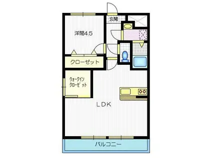 エルウェーブ(1LDK/2階)の間取り写真