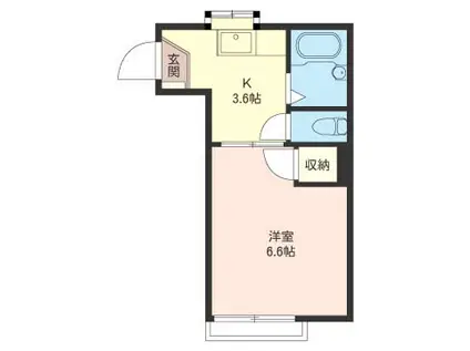 メゾンドール・イズ(1K/1階)の間取り写真