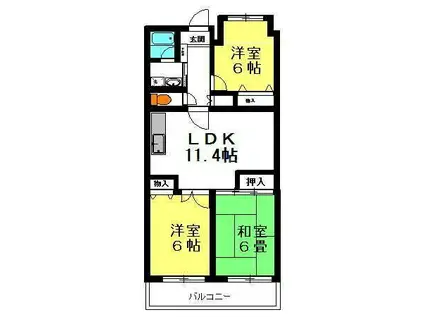 フォレスト(3LDK/1階)の間取り写真