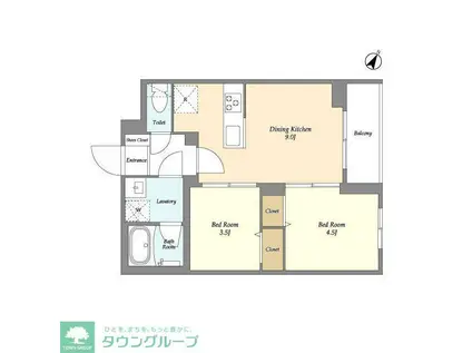 ドゥーエ曳舟II(2DK/5階)の間取り写真