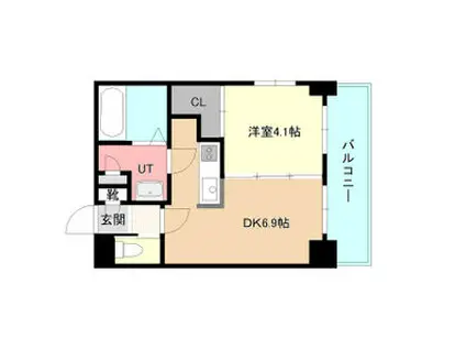 小泉マンションメム19(1DK/4階)の間取り写真