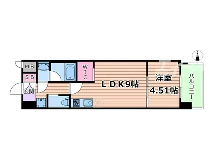 レオングラン本町橋(1LDK/11階)の間取り写真