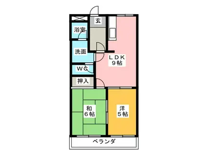 メモリアルコーポII(2LDK/1階)の間取り写真