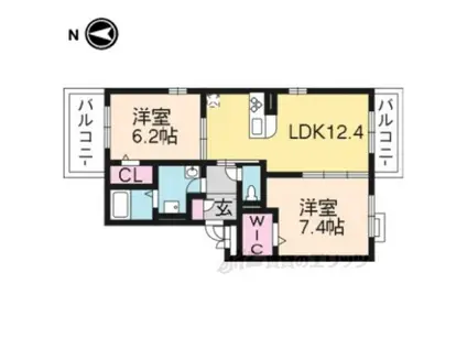 コンフォールZENS棟(2LDK/1階)の間取り写真