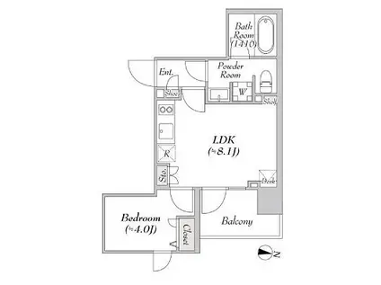 ミリア・レジデンス両国II(1LDK/3階)の間取り写真