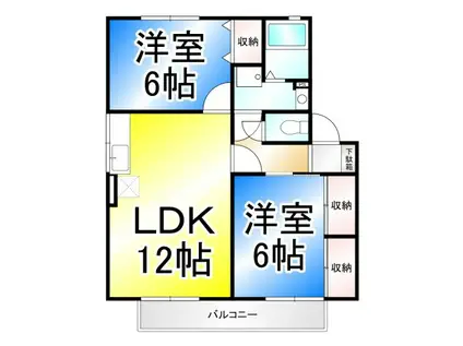 ジョリー若槻(2LDK/2階)の間取り写真