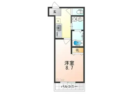 フジパレス助松町I番館(1K/2階)の間取り写真