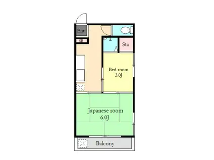 ハウスかごや(2K/2階)の間取り写真