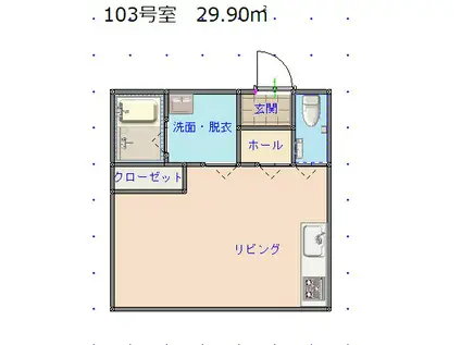 アルカーサル本所(ワンルーム/1階)の間取り写真