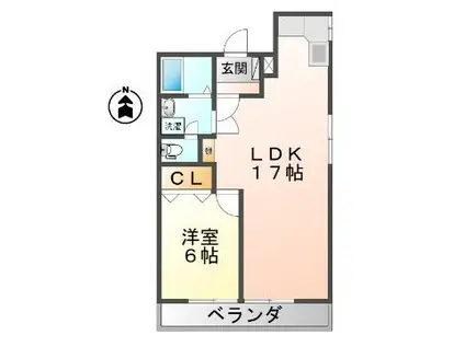 第一柴山ハイツ(1LDK/2階)の間取り写真