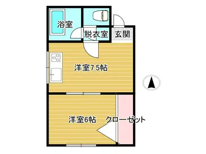 サンハイツミキ(1DK/1階)の間取り写真