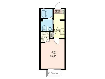 メルベーユ A(1K/1階)の間取り写真