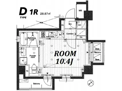 シーネクス品川荏原(ワンルーム/7階)の間取り写真