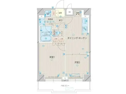 LOUVRE上板橋(2DK/1階)の間取り写真