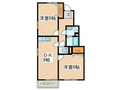 エトワール・T(2DK/1階)の間取り写真