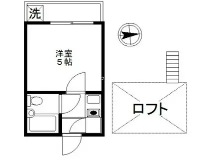フェリーチェ南馬込(1K/1階)の間取り写真