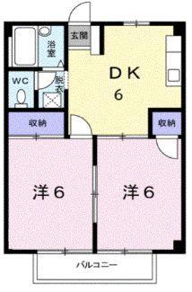 シティハイツ池の浦(2DK/2階)の間取り写真
