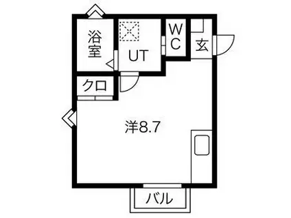 FERIO不二ガ丘(ワンルーム/2階)の間取り写真