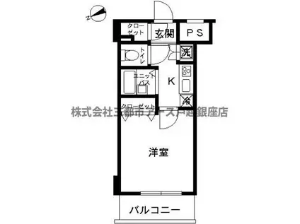 スカイコートヴィーダ五反田ウエスト(1K/3階)の間取り写真