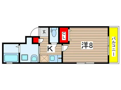 リアコート石橋II(1K/1階)の間取り写真