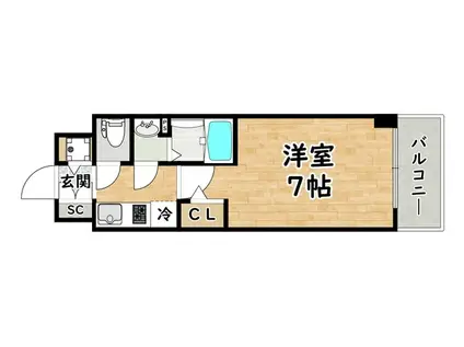 エスリード大阪クレストコート(1K/5階)の間取り写真