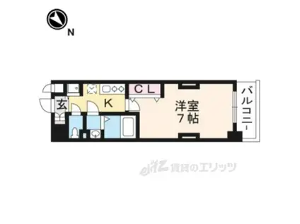 LUXE京都西大路(1K/6階)の間取り写真