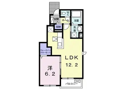 ＪＲ内房線 木更津駅 バス乗車時間：7分 最寄りバス停で下車 徒歩5分 2階建 築11年(1LDK/1階)の間取り写真