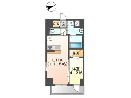 ブルーフォレスト(1LDK/7階)の間取り写真