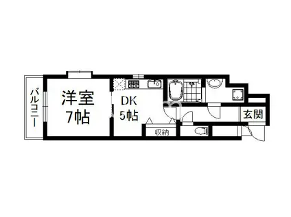 メゾンノーブル(1DK/5階)の間取り写真