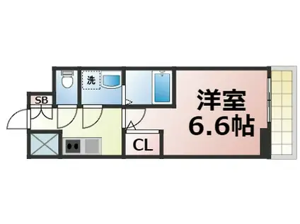 エスリード大阪城南グランデュクス(1K/7階)の間取り写真