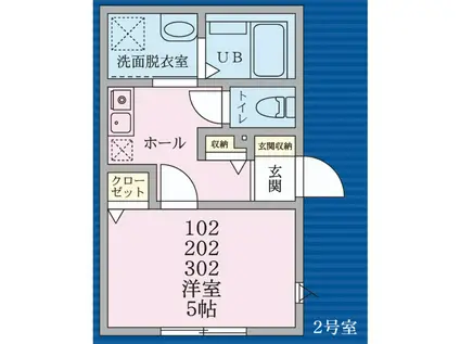 青空と春の湘南DAYS(1K/3階)の間取り写真