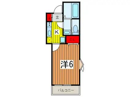 LUNA LUCE 与野本町(1K/3階)の間取り写真