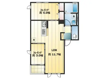 国分寺ハイム(2LDK/1階)の間取り写真