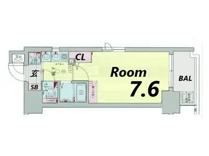 エステムコート三宮山手IIソアーレ(1K/13階)の間取り写真