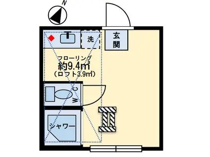 フェリスバニラ(ワンルーム/2階)の間取り写真