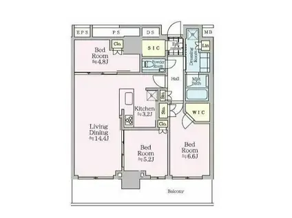 THE TOWER JUJO(3LDK/14階)の間取り写真