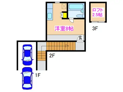 ラクパハウス(ワンルーム/2階)の間取り写真