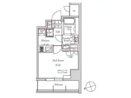 アーバネックス三田(1K/9階)の間取り写真