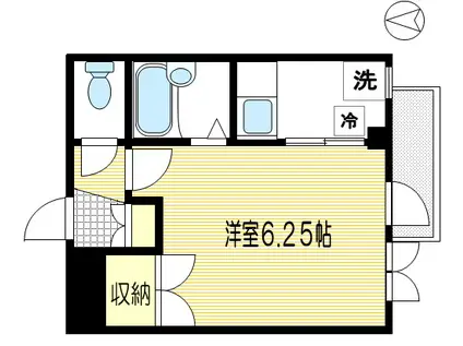 堀口ビル(1K/2階)の間取り写真