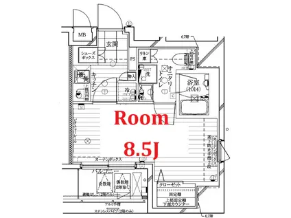 レガリス銀座イースト(1K/3階)の間取り写真