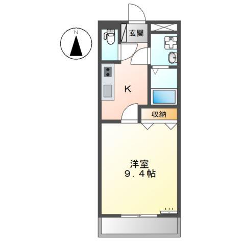 ラベンダーハイツ(1K/2階)の間取り写真