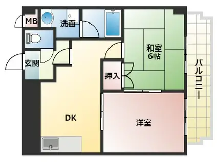 パレ月出(2DK/4階)の間取り写真