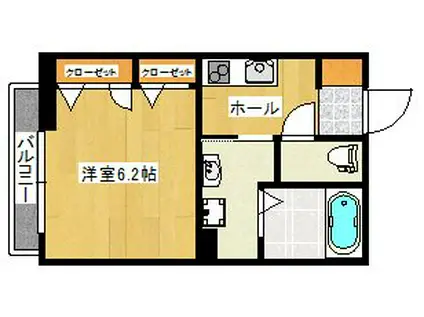 カンセ・ミニヨン(1K/2階)の間取り写真