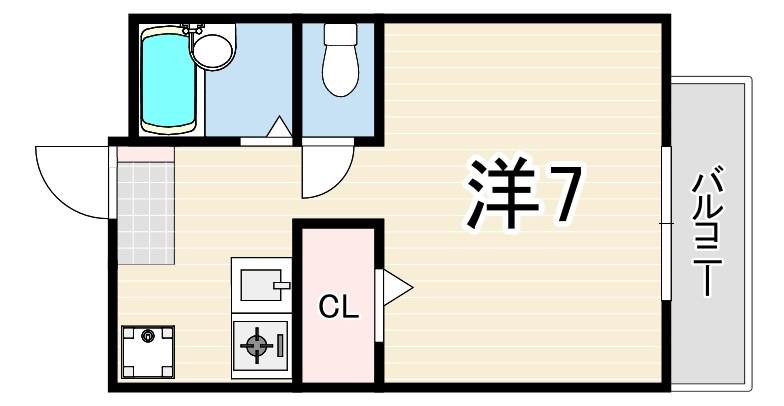 シャルマン住吉(1K/1階)の間取り写真