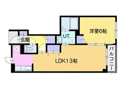 スカイピアみどり台E(1LDK/1階)の間取り写真