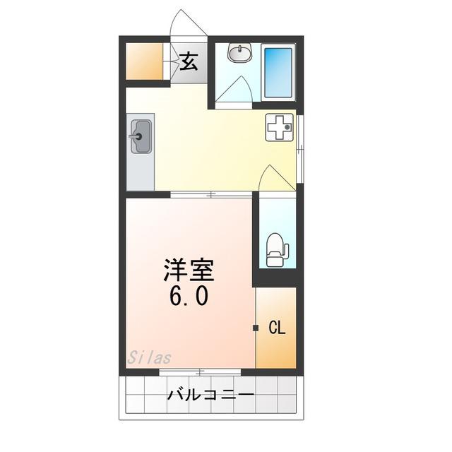 美里マンション(1K/3階)の間取り写真