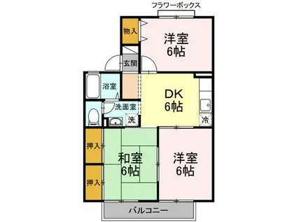 セジュール貴富禰I(3DK/1階)の間取り写真
